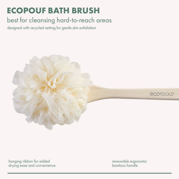 EcoTools EcoPouf Bath Brush, Bath Loofah & Handle, 1 Count EasyOptionXY LLC