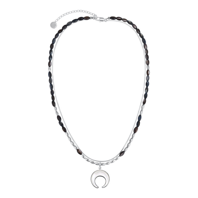 Double Layered Jewelry Moon Fritillary Pendant Pi-Mart