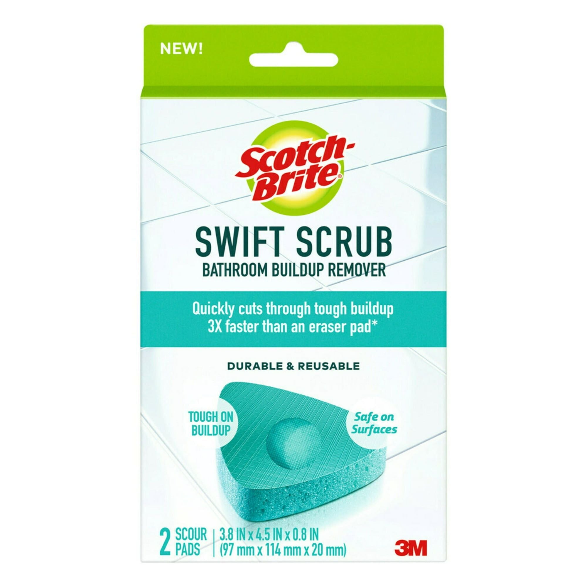 Scotch-Brite Swift Scrub Bathroom Buildup Remover Scrub Pads, 2 Scrubbing Pads EasyOptionXY LLC