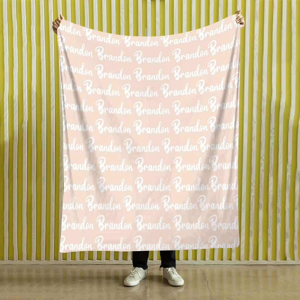 1pc Personalized Soft Flannel Blanket with Custom Name - Cozy Sofa Blanket for Son or Daughter, Unique Gift Idea with TV Blanket Function, Plush and Warm for Chilly Nights