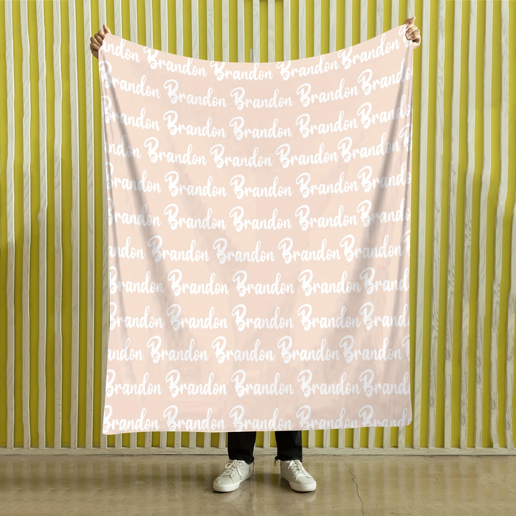 1pc Personalized Soft Flannel Blanket with Custom Name - Cozy Sofa Blanket for Son or Daughter, Unique Gift Idea with TV Blanket Function, Plush and Warm for Chilly Nights