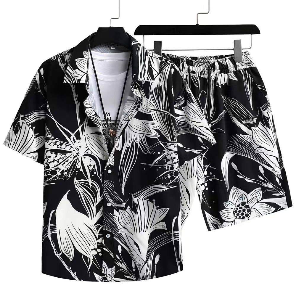 Men's Casual Suit 3D Digital Printing Short Sleeve Shirt Hawaii Suit Lootquake LLC