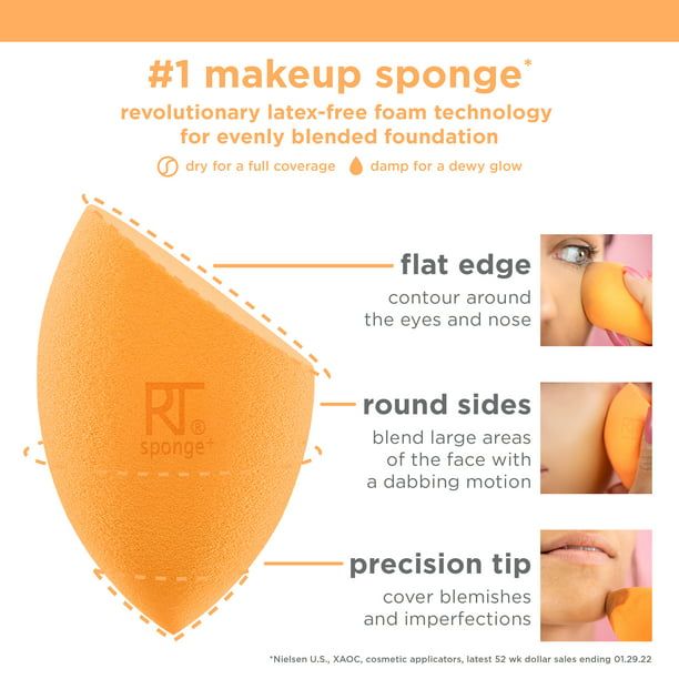 Real Techniques Miracle Complexion Makeup Sponge, Orange, 2 Count EasyOptionXY LLC