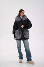 Genuine Silver Fox Down Fill Coat - SJB-DIAMOND ELITES