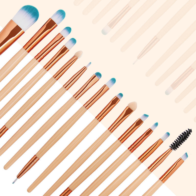 15 packs of champagne makeup brushes Pi-Mart