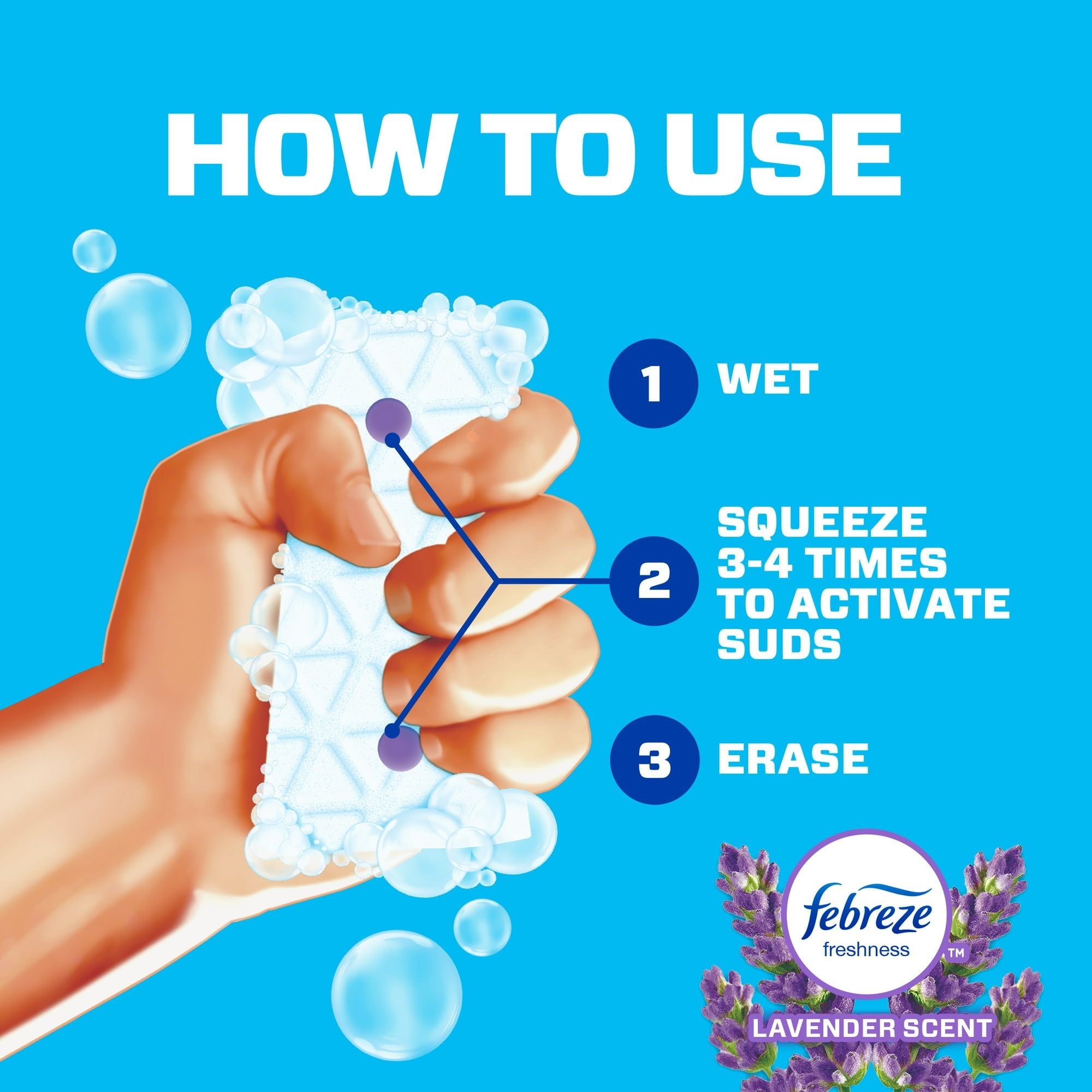 Mr. Clean Magic Eraser Bath Scrubber with Febreze Lavender Scent, 7 Ct