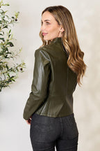 Women Classic Neck Zip-Up Jacket For Everyday Wear Elegant Girls Jacket Stevvex
