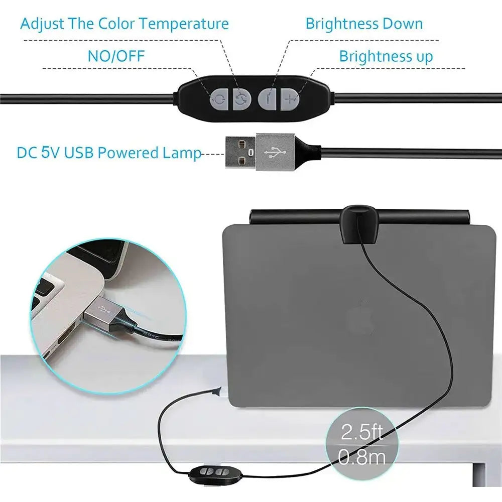 Computer LED Light Bar With USB Connectivity, Eye-Caring Technology, And Adjustable Brightness For Monitors - SJB-DIAMOND ELITES