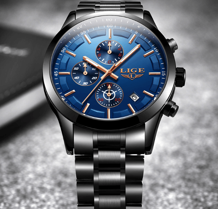 Men's Waterproof  Watch With Chronometers And Date Display Unique Design Perfect Gift Stevvex