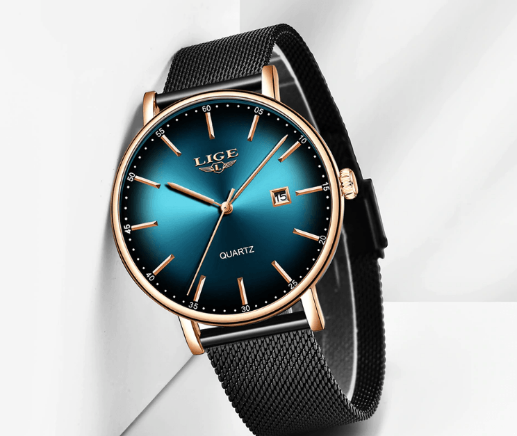 Men's Elegant  Watch With Stainless Steel Straps And Special Date Display Excellent Look Unique Design Perfect Gift Stevvex