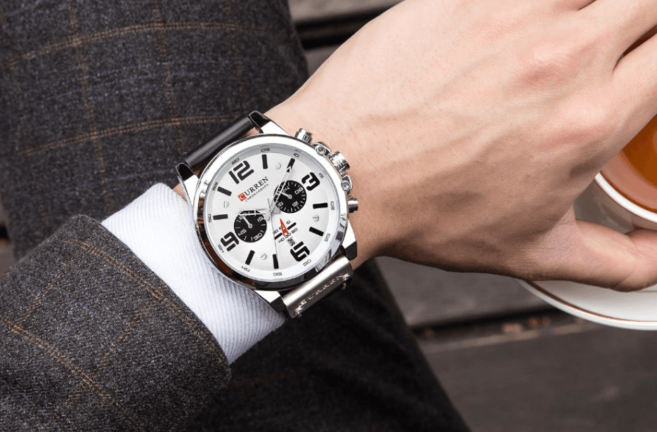 Retro  Waterproof Watch With Chronometers Steel Case And Leather Belts Unique Design Excellent Look Perfect Gift For Your Man Stevvex