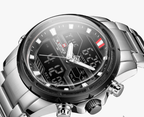 Mens Wrist Watch, Waterproof Analog Digital Watches Multifunction Stainless Steel Business Watches For Man Perfect Gift - SJB-DIAMOND ELITES