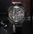 Men's  Sports Waterproof Watch With Chronometers And Leather Belt Multifunction Wristwatch Unique Design Perfect Gift - SJB-DIAMOND ELITES