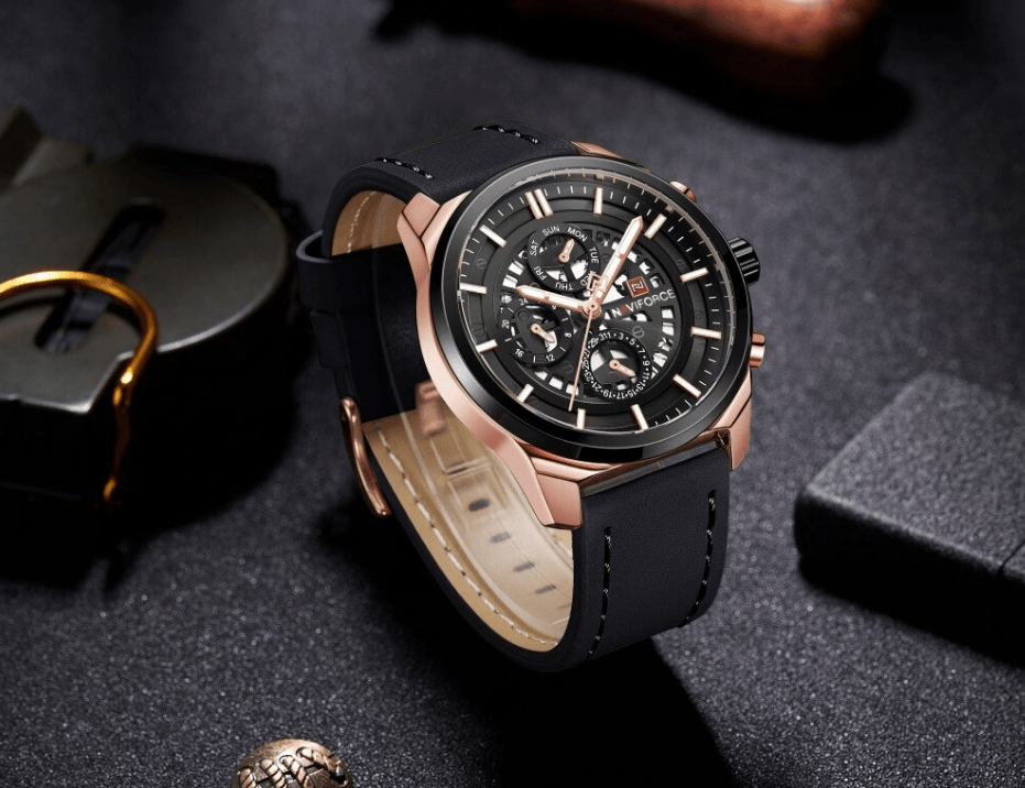 Sports Men's Leather Waterproof Date Display Casual Analog Luxury Watches Unique Design Perfect Gift - SJB-DIAMOND ELITES