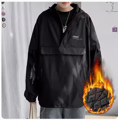 Fake Two Reflective Hoodie Jackets For Men Pi-Mart