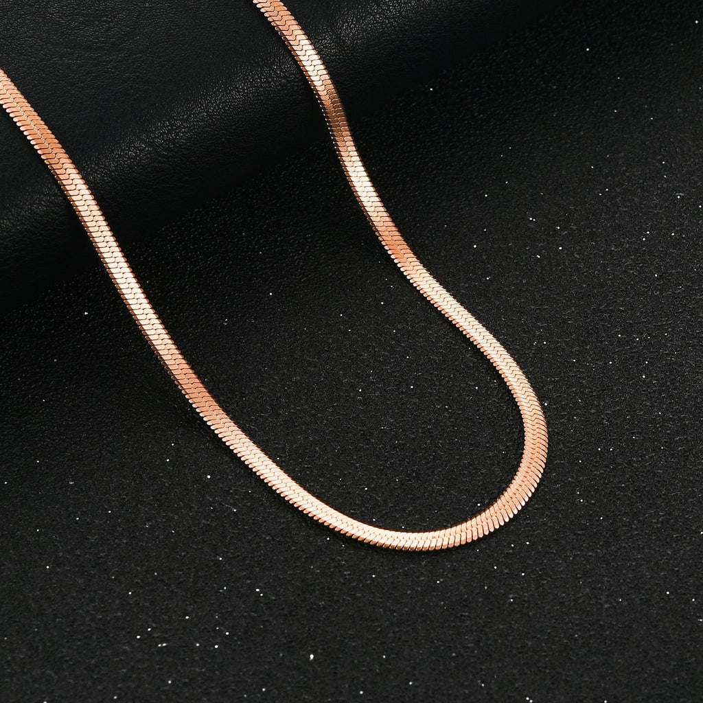 Flat Gold Color Stainless Steel Necklace Pi-Mart