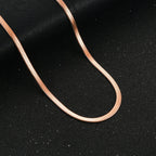 Flat Gold Color Stainless Steel Necklace Pi-Mart
