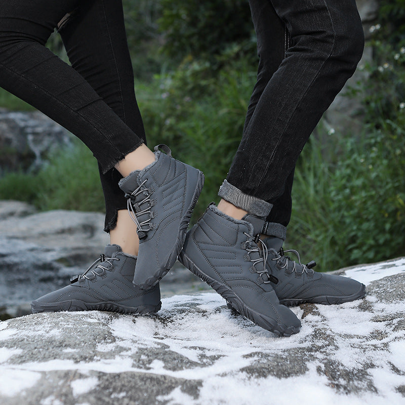Outdoor Sports Cotton Shoes For Men And Women Winter Warm Slip-on Boots Wear-resistant Anti-ski Thickened Shoes Couple Pi-Mart