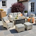 Outdoor Patio Furniture Set with Fire Pit and Ottomans Lootquake LLC