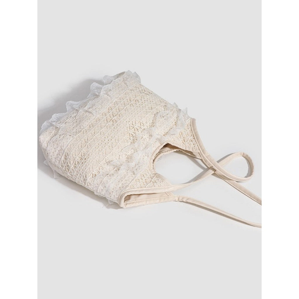 Summer woven bag casual vacation large capacity shoulder bag lace mesh underarm bag beach bag summer purse hobo - SJB-DIAMOND ELITES