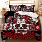 Three-piece Skull Digital Printing Duvet Cover Pi-Mart