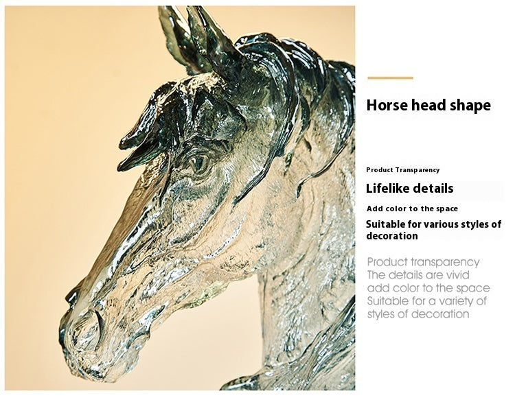 Horse Head Decoration Light Luxury High-end Crystal Crafts Wine Cabinet Decorations Lootquake LLC