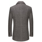 Winter Thick Men Wool Jackets Scarf Detachable Collar Fit Men Overcoats