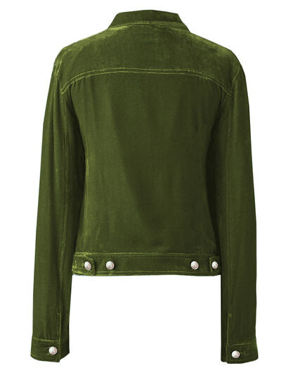 Casual Button-Up Long Sleeve Jacket with Chest Pockets and Relaxed Fit Stevvex