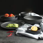 Nordic Ceramic Rice Bowl Steak Plate Deep  Household Tableware Dish Set Pi-Mart