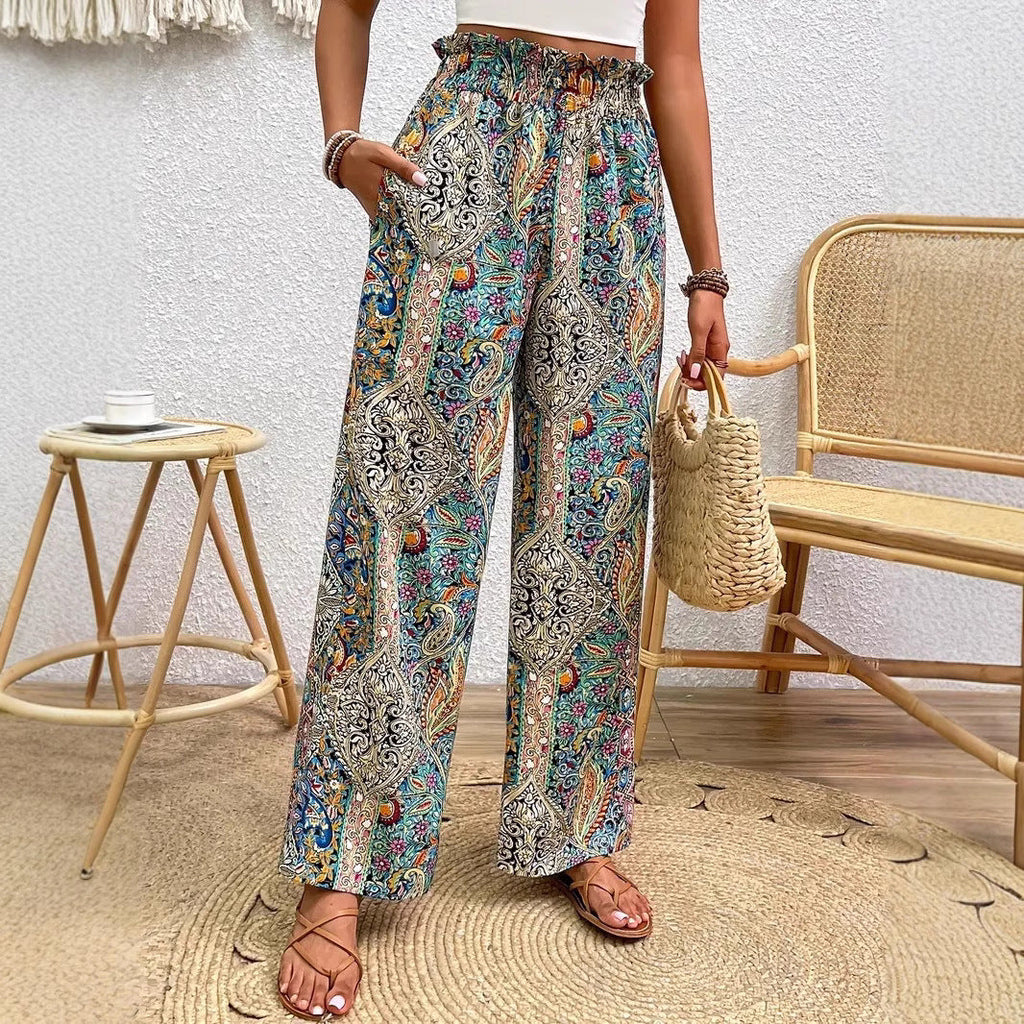 Bohemia Print Fashion Women's Wide-legged Pants Lootquake LLC