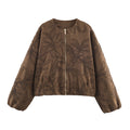Suede Embroidered Pilot Jacket Women Pi-Mart