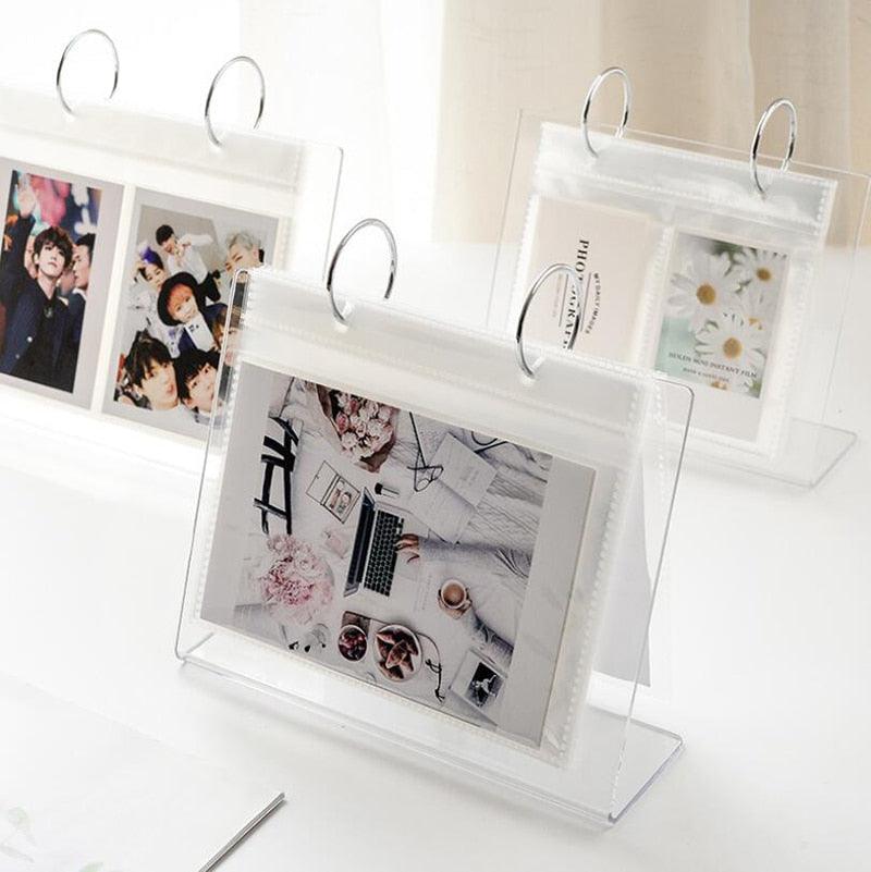 3/5 inch Desktop Photo Album Acrylic Polaroid Instax loose leaf Photo Album Home Decoration Star Postcard Collect Photo Albums Birthday Gift Family Scrapbook Albums Family Anniversary Gift For Couple Stevvex