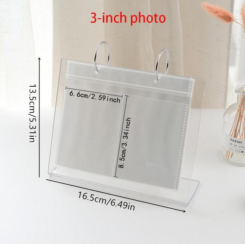 3/5 inch Desktop Photo Album Acrylic Polaroid Instax loose leaf Photo Album Home Decoration Star Postcard Collect Photo Albums Birthday Gift Family Scrapbook Albums Family Anniversary Gift For Couple Stevvex