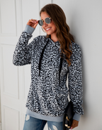 Leopard Print Pocket Hoodie Pi-Mart