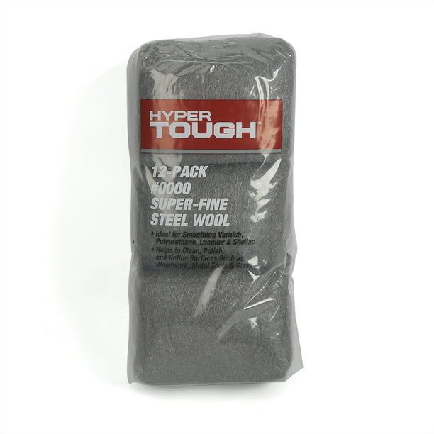 HyperTough Super Fine Steel Wool Pads, 12 Pack EasyOptionXY LLC