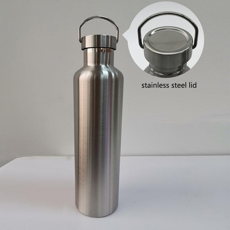 350/500/750/1000ml Double Wall Stainless Steel Water Bottle Thermos Bottle Keep Hot and Cold Insulated Vacuum Flask for Sport Stainless Steel Water Bottle Double Wall Vacuum Insulated Leak Proof Sports Bottle Stevvex