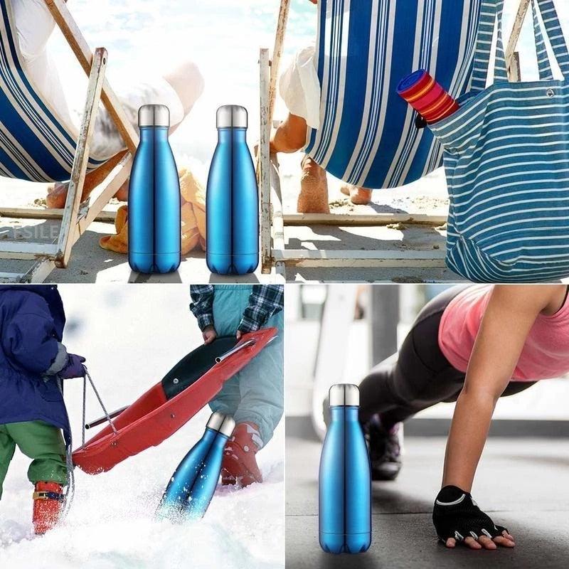 350/500/750/1000ml Double Wall Stainless Steel Water Bottle Thermos Bottle Keep Hot and Cold Insulated Vacuum Flask Sport  Stainless Steel Double Wall Insulated Water Bottle for Travel Stevvex