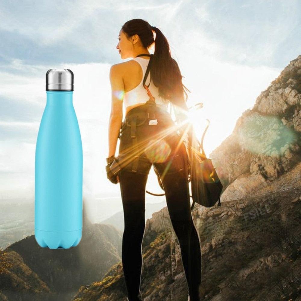 350/500/750/1000ml Double Wall Stainless Steel Water Bottle Thermos Bottle Keep Hot and Cold Insulated Vacuum Flask Sport  Stainless Steel Double Wall Insulated Water Bottle for Travel Stevvex
