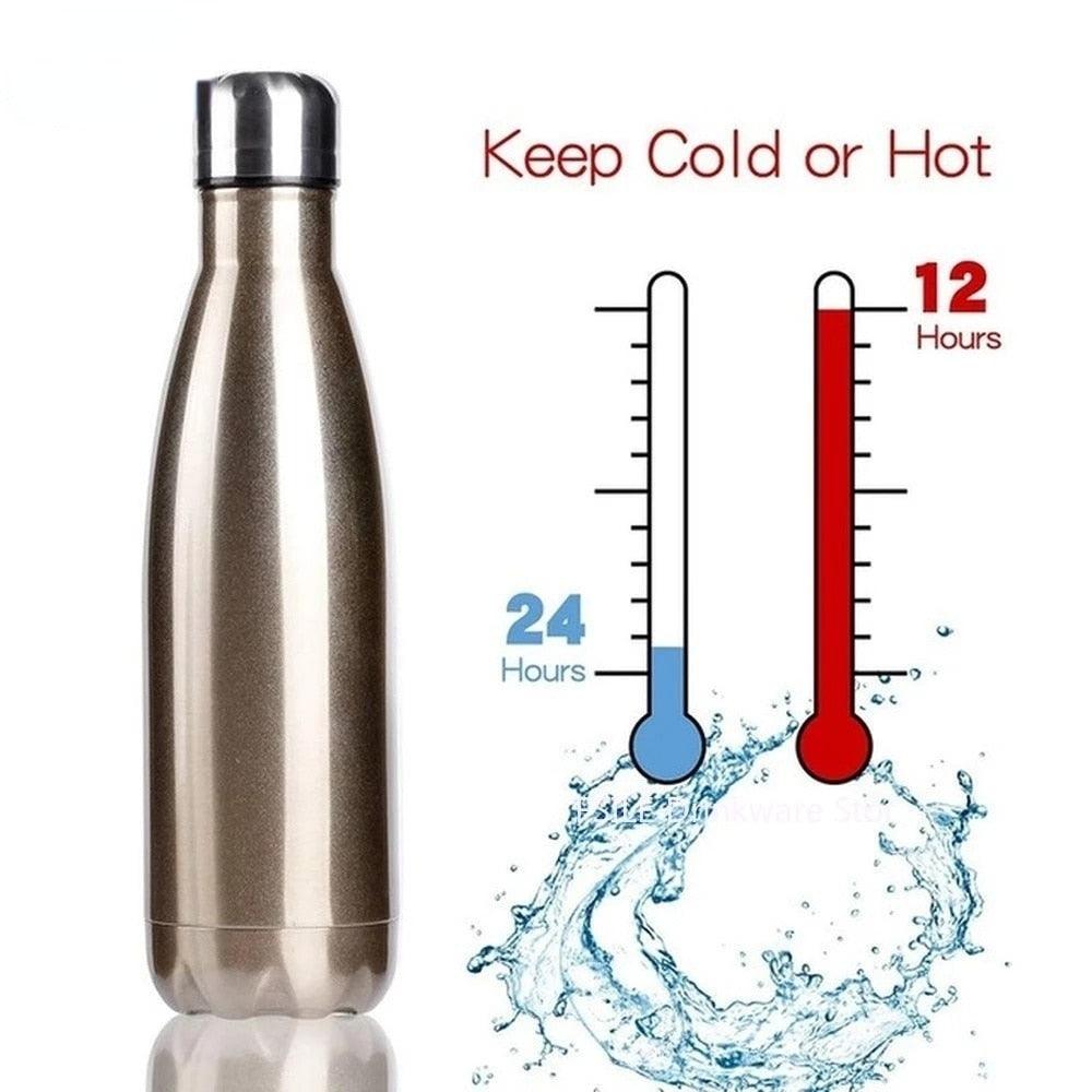 350/500/750/1000ml Double Wall Stainless Steel Water Bottle Thermos Bottle Keep Hot and Cold Insulated Vacuum Flask Sport  Stainless Steel Double Wall Insulated Water Bottle for Travel Stevvex