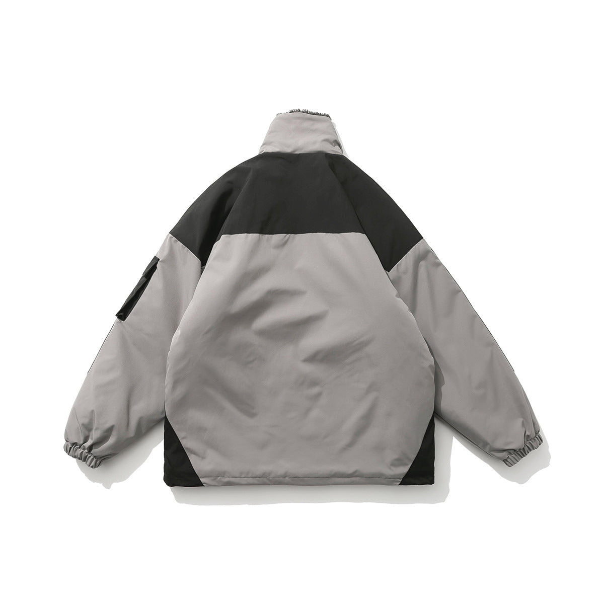 Color-blocking Pocket Pullover Cotton American Retro Men's Cotton Coat Pi-Mart