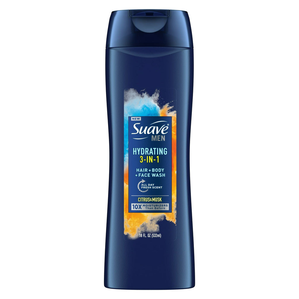 Suave Men 3 in 1 Mens Hair, Face and Body Wash, 18 oz EasyOptionXY LLC