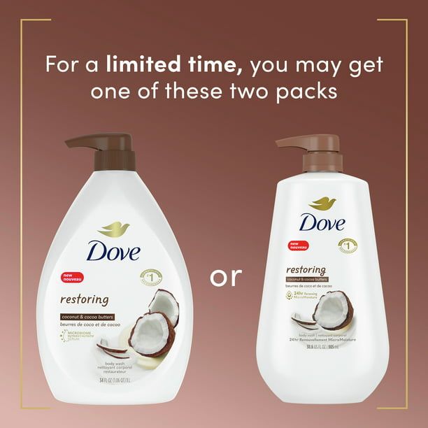 Dove Restoring Liquid Body Wash with Pump Coconut & Cocoa Butter, 30.6 oz EasyOptionXY LLC