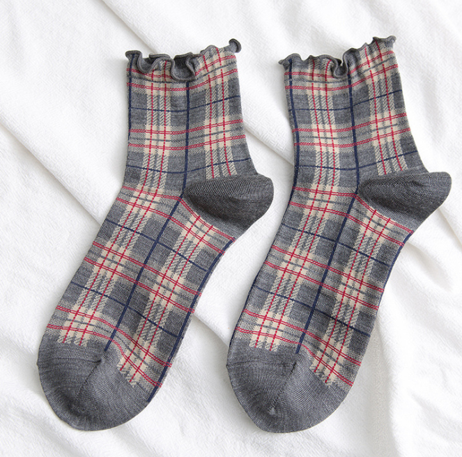Vintage Check Ladies Socks