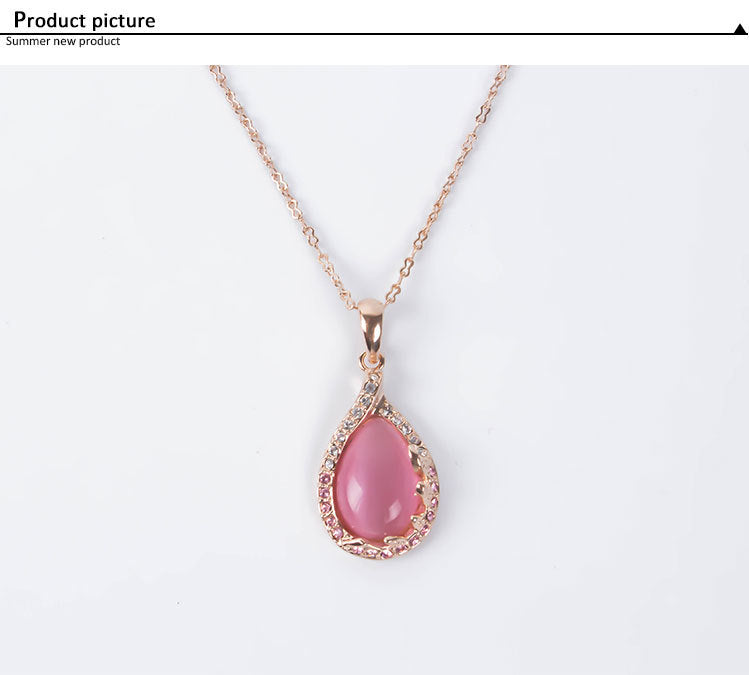 new fashion European and American bride necklace earrings two sets of ladies crystal jewelry set Pi-Mart