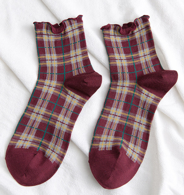 Vintage Check Ladies Socks