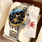 Women's Gold Stainless Steel Multifunction Quartz Watch