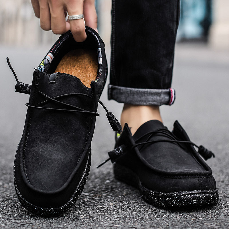 Leather Pedal Driving Leisure Lazy Men's Shoes Pi-Mart