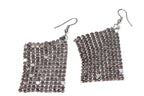 Shimmer Mesh Drop Earrings 2.5 Inch Lightweight For Women