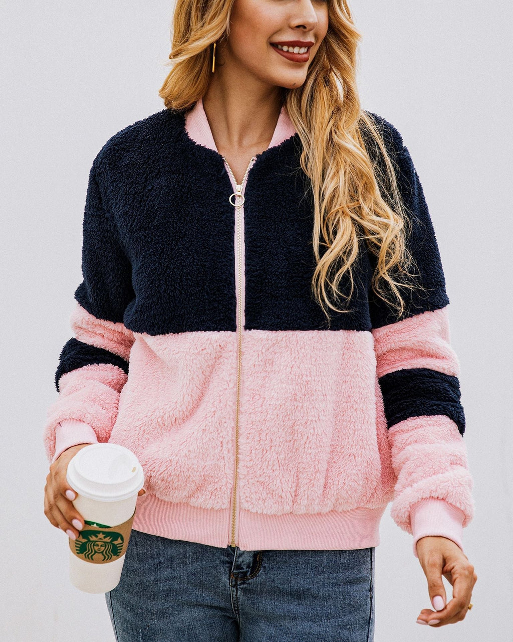 Spliced pocket fur hoodie Pi-Mart