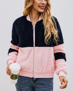 Spliced pocket fur hoodie Pi-Mart